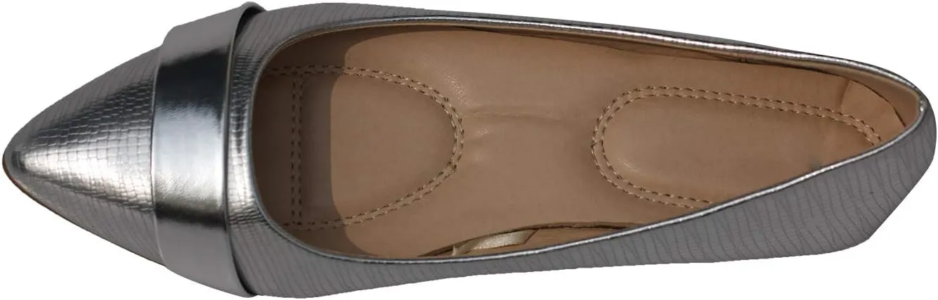 Women's Slip on Flats Pointy Toe Boat Band Decor Patent Leather Wedding Ballet Shoe