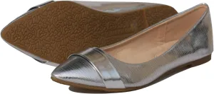 Women's Slip on Flats Pointy Toe Boat Band Decor Patent Leather Wedding Ballet Shoe