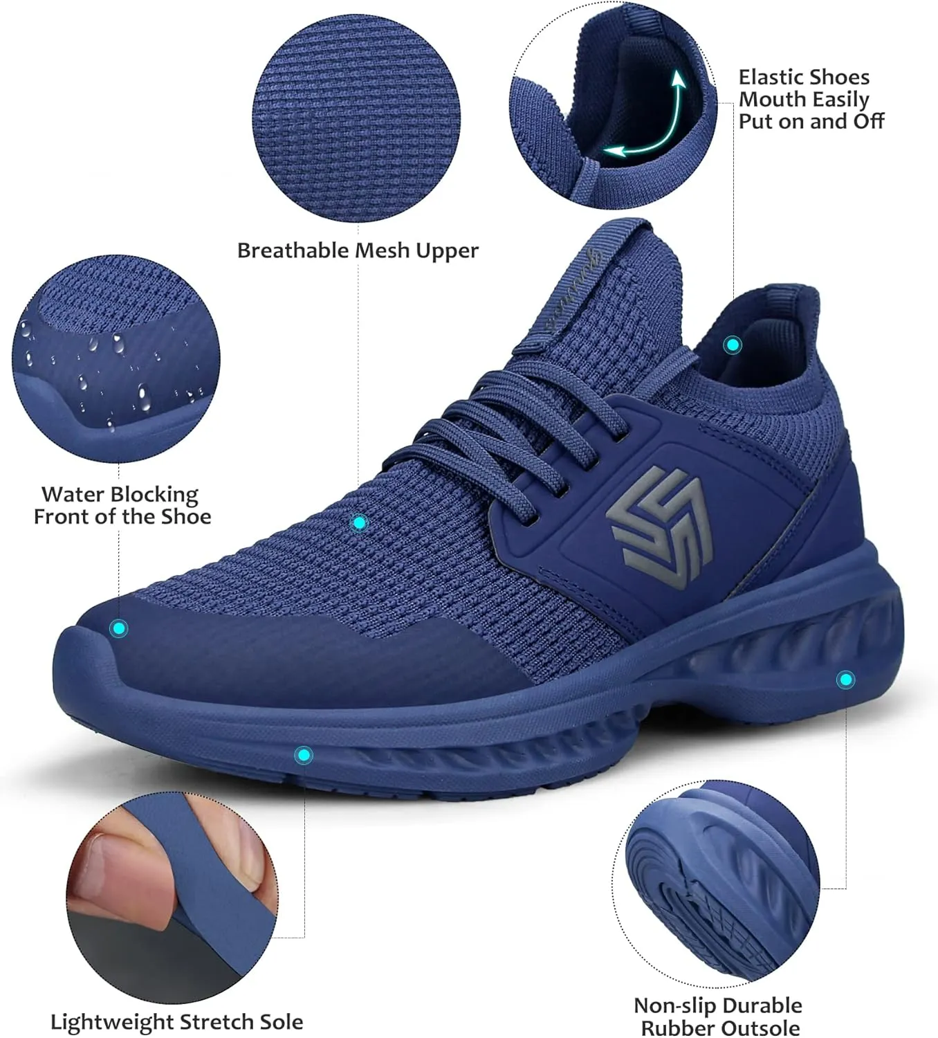 Womens Slip On Walking Shoes Non Slip Running Shoes Breathable Workout Shoes Lightweight Gym Sneakers