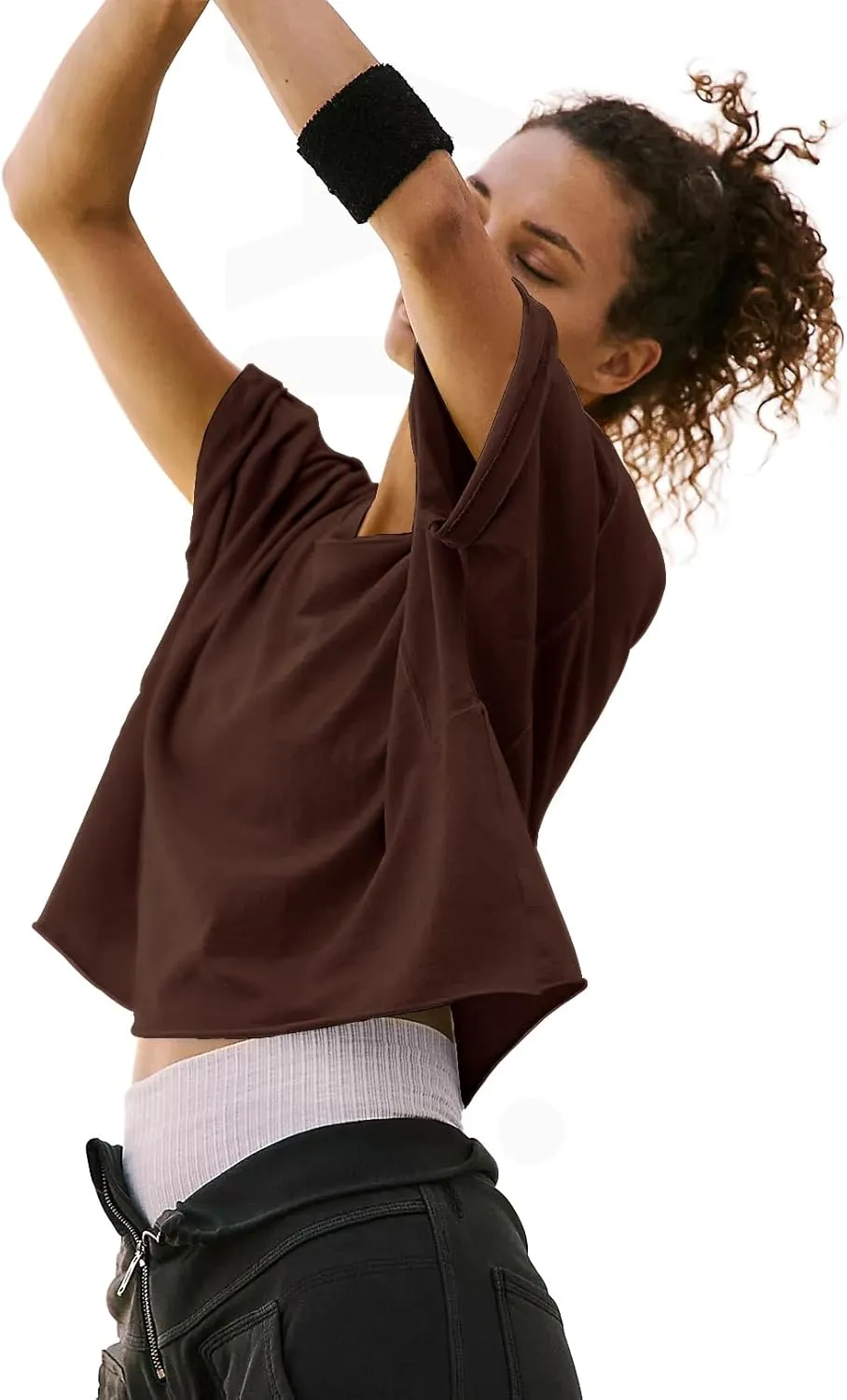 Women's Summer Short Sleeve Crop Tops Casual Basic Cotton Athletic Yoga Running T-Shirts