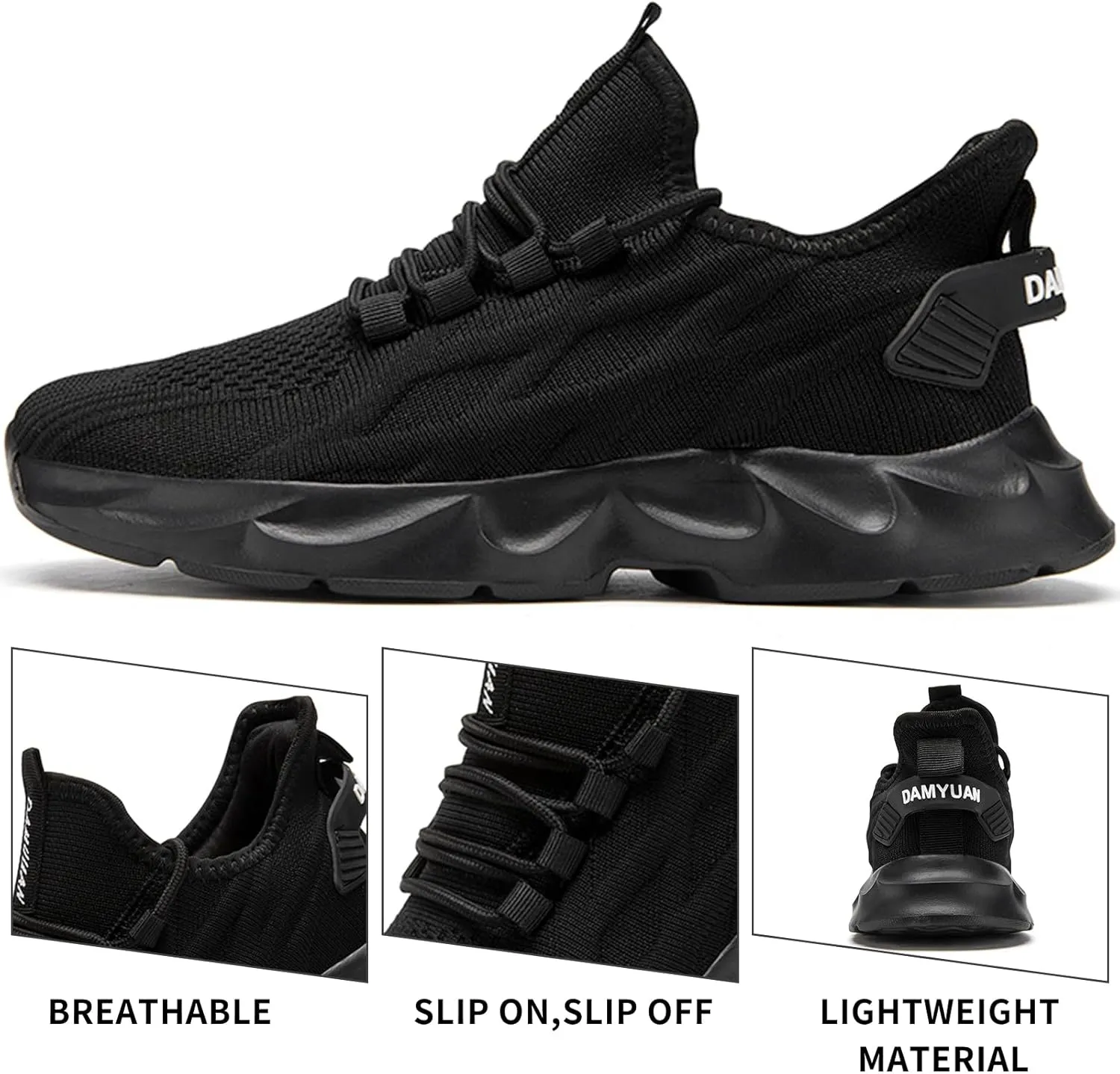 Womens Tennis Slip On Running Shoes Breathable Sneakers Athletic Lightweight Gym Sports Walking Shoes