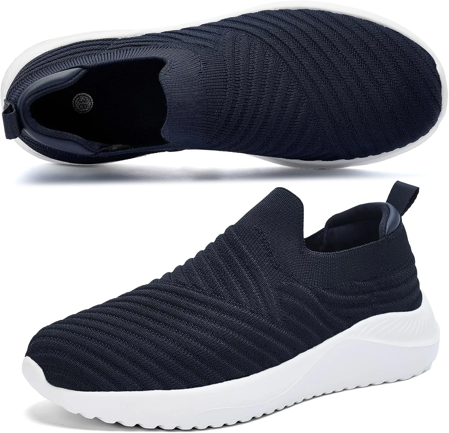 Womens Walking Shoes Slip on Sneakers Comfortable Knitted Mesh Sneakers Lightweight Casual Work Shoes