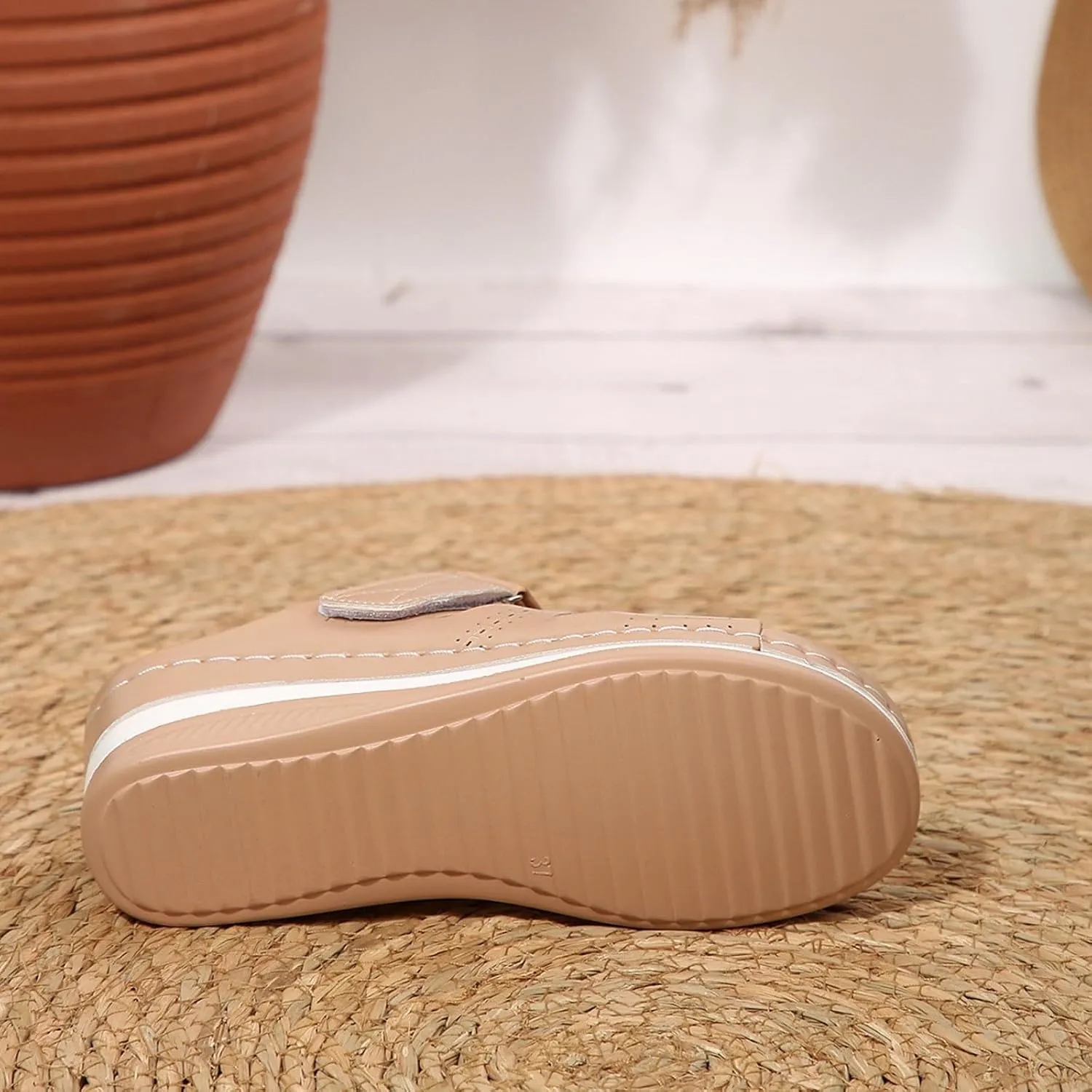 Womens Wedge Sandals Summer Dressy Low Heel Sandals Open Toe Hollow Out Breathable Outer Wear Slippers Arch Support Lightweight Summer Beach Sandal