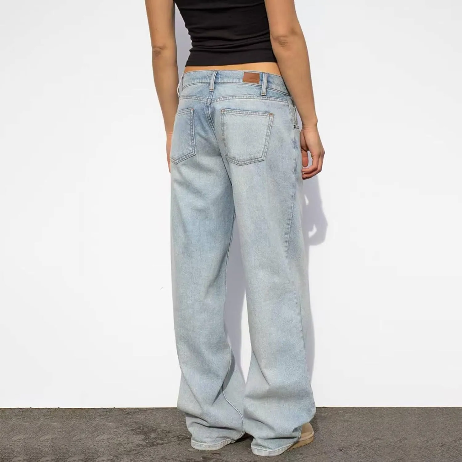 Women's Y2K Baggy Jeans Trendy Low Rise Jeans Casual Straight Leg Jeans Loose Boyfriend Denim Pants Fall Outfits