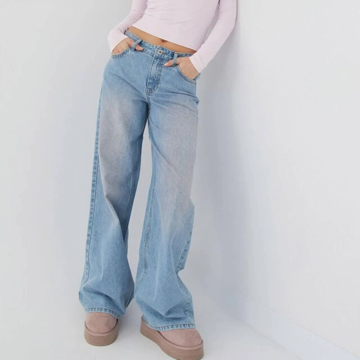 Women's Y2K Baggy Jeans Trendy Low Rise Jeans Casual Straight Leg Jeans Loose Boyfriend Denim Pants Fall Outfits