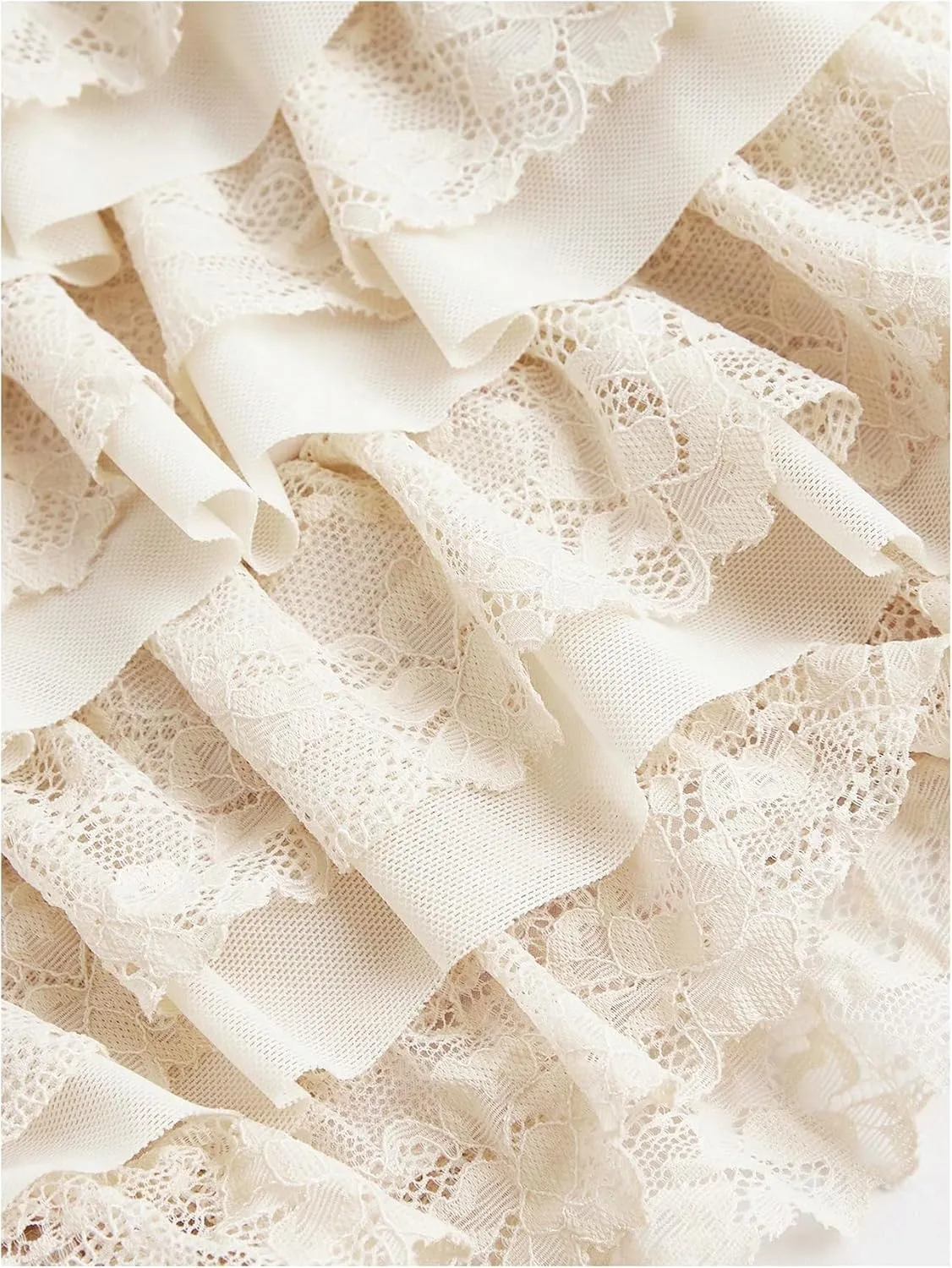 Women's Y2k Ruffle Shorts Lace Lolita Bloomers Elastic Waist Bow Front Shorts Micro Boyshorts