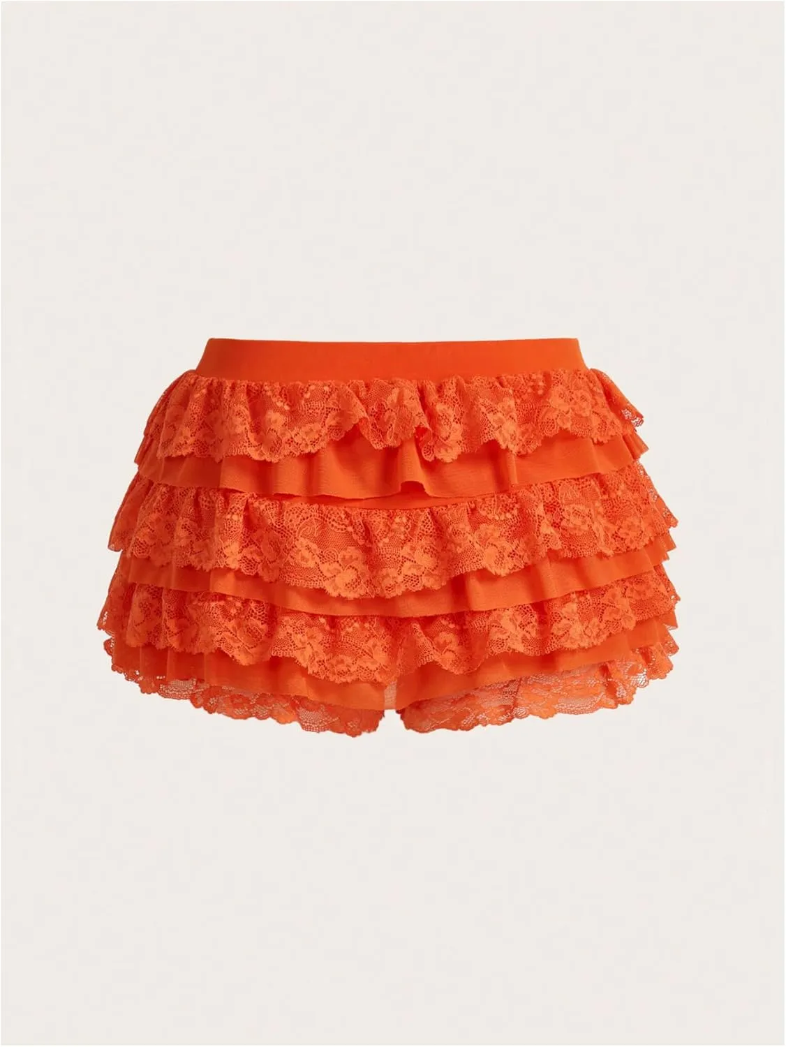 Women's Y2k Ruffle Shorts Lace Lolita Bloomers Elastic Waist Bow Front Shorts Micro Boyshorts