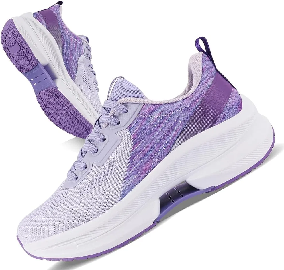 WONESION Women's Non Slip Walking Running Shoes Lightweight Athletic Tennis Sport Fashion Sneakers for Gym Work Nursing