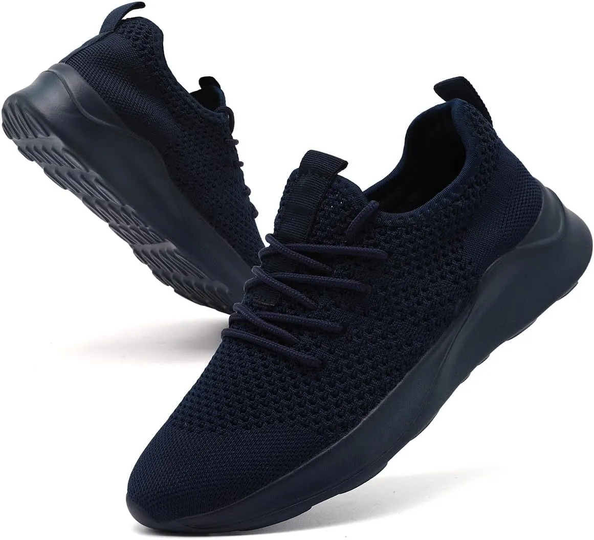 WYGRQBN Mens Walking Shoes Lightweight Breathable Slip On Running Shoes Gym Workout Tennis Fashion Sneakers