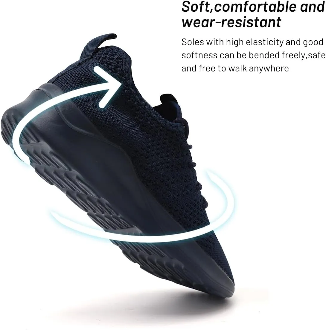 WYGRQBN Mens Walking Shoes Lightweight Breathable Slip On Running Shoes Gym Workout Tennis Fashion Sneakers