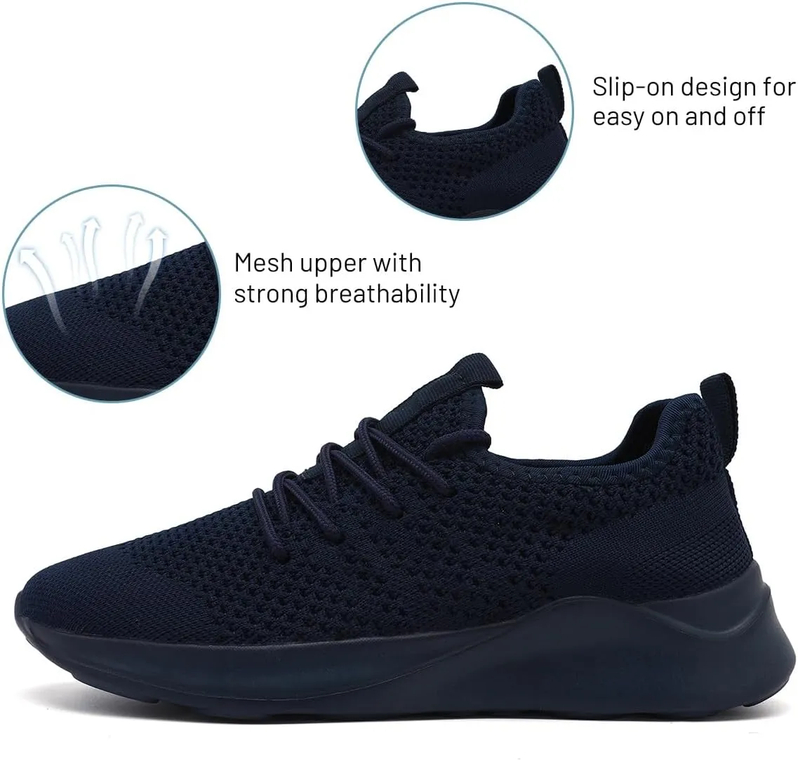 WYGRQBN Mens Walking Shoes Lightweight Breathable Slip On Running Shoes Gym Workout Tennis Fashion Sneakers