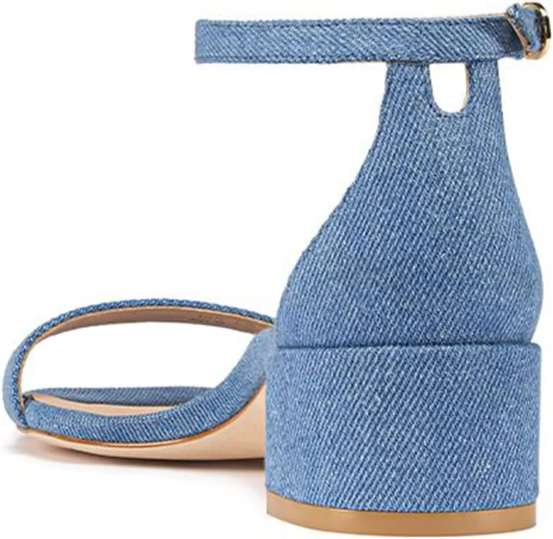 XYD Women's Open Toe Strappy Low Block Heel Sandal Flats Ankle Strap with Buckle Wedding Bridal Dress Shoes