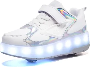 Ylllu Kids LED Roller Skate Shoes with Single Wheel Light up Roller Shoes Gift for Girls Boys Children