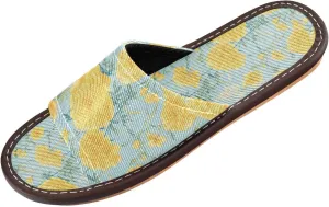 Yuiboo Marigold Flowers Blue Men Women Bedroom Slippers Summer Non Slip Sandals for Home Indoor Indoor