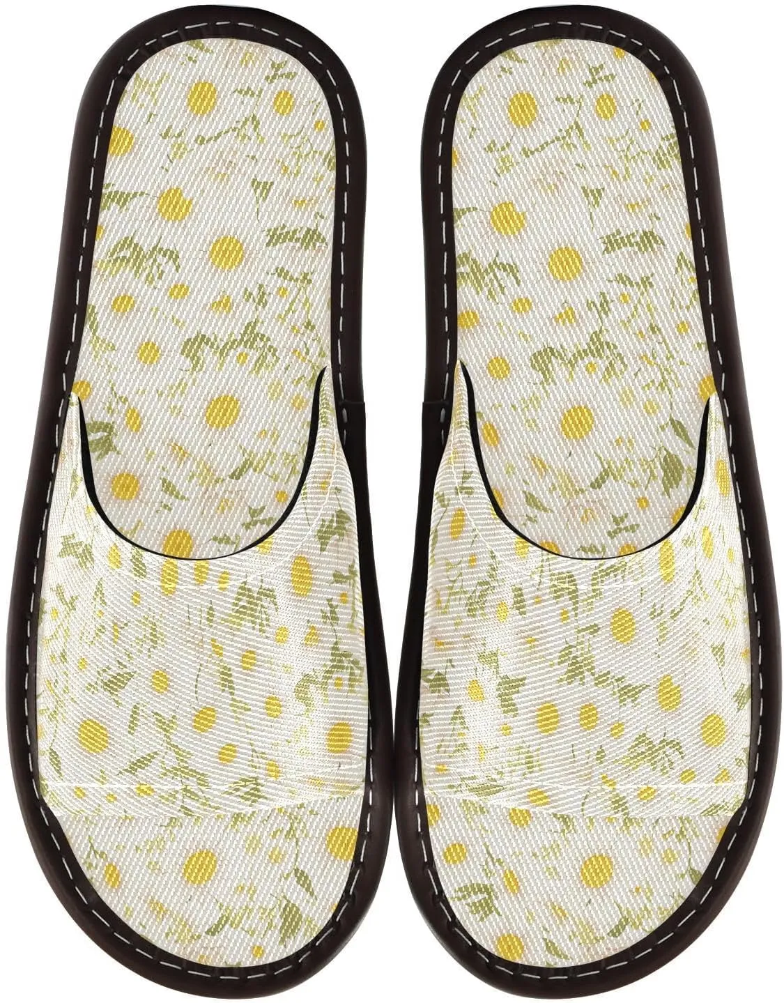 Yuiboo White Daisys Men Women's Shower Slippers Summer Non Slip Sandals for Home Indoor Beach