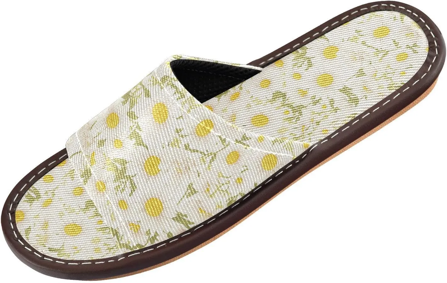 Yuiboo White Daisys Men Women's Shower Slippers Summer Non Slip Sandals for Home Indoor Beach