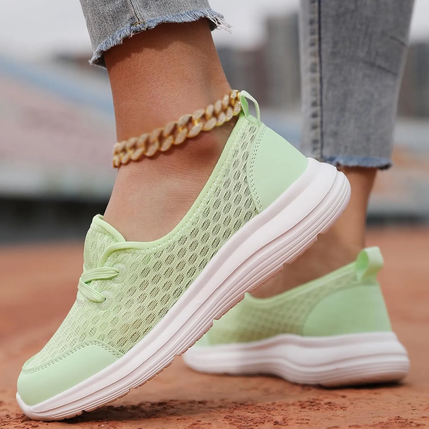 ZWRXW Women's Orthopedic Loafers Slip-On Walking Shoes Arch Support & Non-Slip Breathable Shoes Low Top Fashion Sneakers Lightweight Outdoor Hiking Sneakers