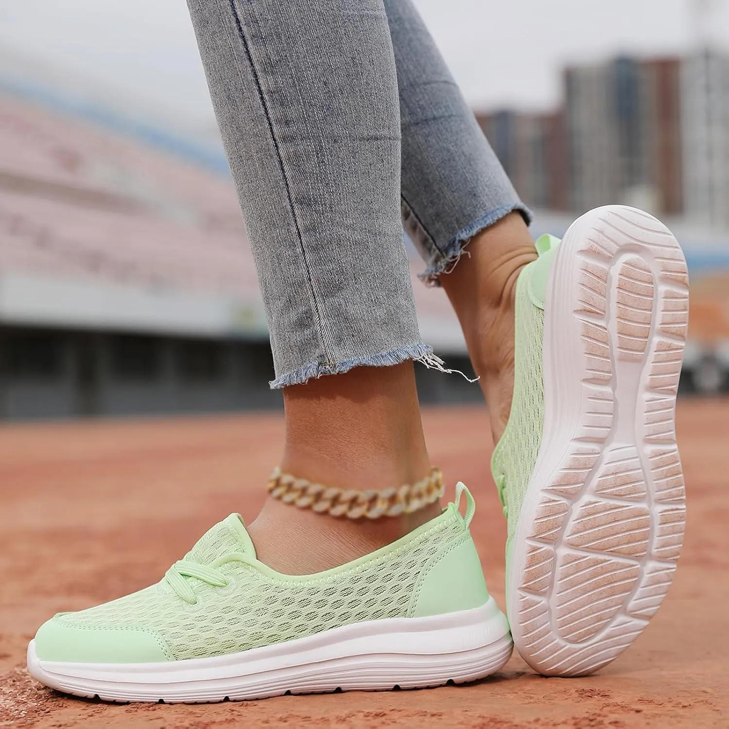 ZWRXW Women's Orthopedic Loafers Slip-On Walking Shoes Arch Support & Non-Slip Breathable Shoes Low Top Fashion Sneakers Lightweight Outdoor Hiking Sneakers